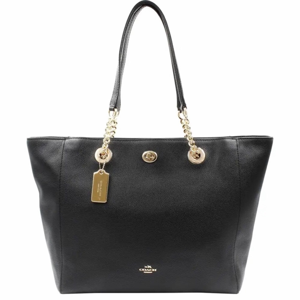 Coach pebble turnlock chain tote 2